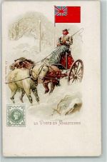la Posta en Angleterre Winter Briefmarke Postbote Lithographie