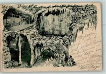 W5860 Iserlohn Gruss der Dechenhöhle mit Bahnhof 1898 AK Höhle