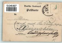 W5860 Iserlohn Gruss der Dechenhöhle mit Bahnhof 1898 AK Höhle