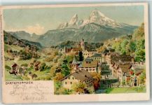 W8240 Berchtesgaden sign. E.H.C. Künstlerkarte Nr. 1217 Lithographie AK Zieher Ottmar 1900 Gebrauchsspuren