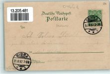 04668 O7240 Grimma 1897 Lithographie Gruss aus - Husare mit Pferd, Wappen AK