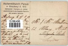 Strasbourg Straßburg Achermittwoch Parade 1913 AK Militär Frankreich Gebrauchsspuren