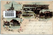 W7750 Konstanz Konstanz-Bregenz Schiffspost Kurs 5 - 13.9.1896 Bodenseeschiffspoststempel Gebrauchsspuren