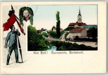 O8801 Bertsdorf Gut Heil Turnverein Bertsdorf Fahne Fechten AK Turnen