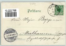 88631 W7792 Beuron Gebrauchsspuren Lithographie Vorläufer Druck 1890-1895 Klosterpforte Schloss Bronnen Lourdes-Grotte St. Maurus-Kapelle Kirche