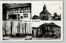 38381 W3339 Jerxheim 1954 - Kriegerdenkmal, Geschäftshaus Meyer