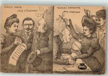 Jamais Payer Jour d`Echeance Toujur Emprunter jour d`Emprunt Denizard Karikatur sign. Orens Motiv Frankreich Künstlerkarte