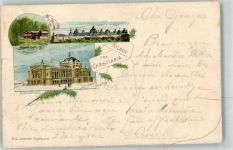 Kopenhagen København 1898 Gebrauchsspuren Nationaltheater Freistadt Christiania Lithographie