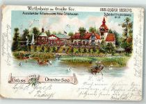 10115 O1090 Hohenschönhausen 1906 - Gasthaus am Oranke See Ruderboot Schwan