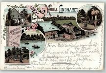 04703 O7321 Naunhof b Leisnig 1895 Gebrauchsspuren Vorläufer Etablissement Mühle Lindhardt Litho