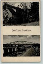 32361 W4994 Lashorst Gebrauchsspuren Kolonialwaren-Handlung Fritz Bartz Kanalbrücke Frachtschiffe