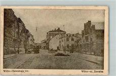 Wilna Vilnius 1915 - Sawalnaja Straße Pferdestraßenbahn