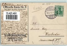 W6000 Frankfurt am Main Volkskindertag sign. Theodor Braun 1913 offiz. Karte Nr. 2 Blumentag 1913