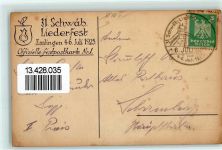 73728 W7300 Esslingen am Neckar 1925 Künstlerkarte 31. Schwäb. Liederfest + Sonderstempel