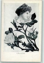 Le Eglantine Metamorphose Blüten mit Menschengesicht AK Sager, Xavier 1900 Künstlerkarte