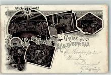 Gruss aus dem Kohlenbergbau Glück auf Beruf , Zieher, Ottmar AK Bergbau 1898 Lithographie