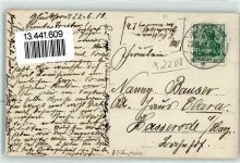 25335 W2200 Elmshorn 1913 - Festzug Zylinder Melone Fahnen Ort handschriftlich