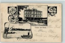 01587 O8400 Riesa 1906 - Bahnhof Elbansicht Segelboot