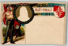 Gut Heil Fahnenträger Turnvater Jahn 1906 Prägedruck