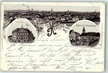 32049 W4900 Herford 1898 Lithographie Post Marktplatz Kriegerdenkmal