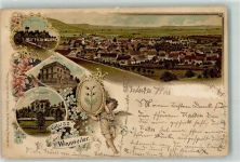 67722 W6752 Winnweiler 1898 Lithographie Kapelle Rentamt Forstamt