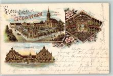 93333 W8425 Bad Gögging 1898 Lithographie Kurhaus neue Anstalt Theater