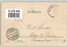 04655 O7234 Kohren-Sahlis 1901 Lithographie Die Klippen Turm Wild Reh Wald Kirche Gruss Blumen