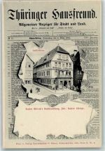 O6080 Schmalkalden Thüringer Hausfreund Lutherhaus Feodor Willischs Buchhandlung Gustav Schrage Passepartout Zeitung Zeitungs AK