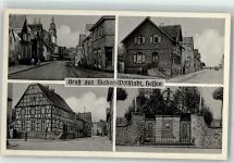 61206 W6362 Nieder-Wöllstadt Gebrauchsspuren Kriegerdenkmal Straßenansichten Foto AK