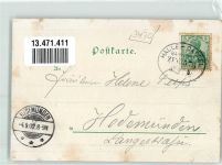 37213 W3430 Witzenhausen 1902 - Bahnpost Halle Cassel Zug 676 4.9.02 Gasthaus Goldener Löwe