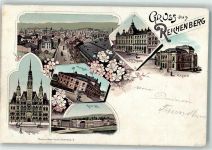 Liberec Reichenberg i. Böhmen 1897 Gebrauchsspuren Rathaus Kaserne Turnhalle Theater K.k. Postamt