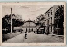 41747 W4060 Viersen Foto AK Bahnhof Straßenbahn