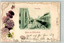 39218 O3300 Schönebeck Elbe 1901 - Breiteweg Passepartout Jugendstil
