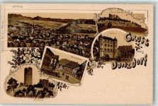73072 W7322 Donzdorf Lithographie Scharfenschloß Marktplatz Staufneck
