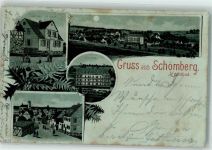 75328 W7542 Schömberg b Neuenbürg, Württ 1898 Lithographie / Mondschein Heilanstalt Gasthaus zur Linde Dorfstraße