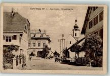 88175 W8999 Scheidegg , Allgäu Foto AK Dorfstraße Pfarrkirche St. Gallus