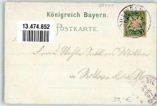 89407 W8880 Dillingen a d Donau 1897 Lithographie Rathäuser König Straße Kgl. Lyceum