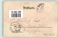 73072 W7322 Donzdorf 1898 Lithographie Schloss Kirche Scharfenschloss Marktplatz Rathaus Messelberg