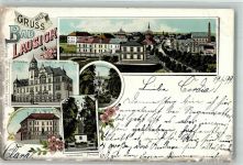 04651 O7232 Bad Lausigk 1899 Lithographie Rathaus Post Markt Badehaus Kgl. Amtsgericht Hermannsbad Terasse Bahnpost Leipzig - Chemnitz Zug 42