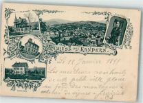 79400 W7842 Kandern 1899 Gebrauchsspuren Markgräfler Tracht Post Villa Bineschädler Villa Stein