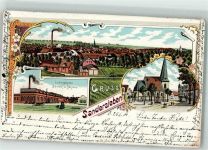 06456 O4332 Sandersleben Anhalt 1902 Gebrauchsspuren Lithographie Ludwigshütte Bäntsch & Behrens Sedanplatz