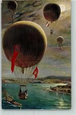 TSN Serie 1080 Mondschein AK Ballon Künstlerkarte