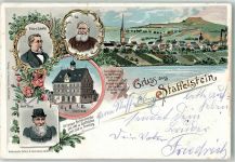 96231 W8623 Staffelstein , Oberfr 1897 Lithographie Rathaus Adam Riese Ivo Victor v. Scheffel
