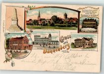 29451 W3138 Dannenberg Elbe 1900 Gebrauchsspuren Lithographie Bahnhof-Hotel Bahnhof Proschaska-Denkmal Johanniter Krankenhaus Bahnpost - Bremen