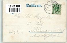 77716 W7612 Haslach im Kinzigtal 1899 Lithographie Gutleutbrücke sign. K. Fuchs Bahnpost Singen-Offenburg Zg. 47