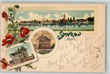 15859 O1233 Storkow , Mark 1901 Gebrauchsspuren Lithographie Postamt Kgl. Amtsgericht Dolgen-See