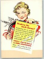 Shell Auto-Oele sign. Rene Ahrle Werbung Auto Künstlerkarte