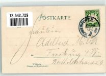 97421 W8720 Schweinfurt 1909 Lithographie Postamt Rathaus Schmetterlinge Rückert-Denkmal