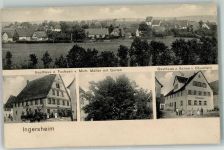 74379 W7121 Ingersheim , Württ 1920 - Gasthaus z. Fuchsen Gasthaus z. Kanne v. Bäuerlein