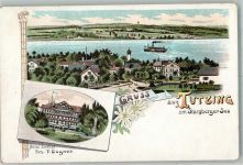 82327 W8132 Tutzing Lithographie Starnberger See Hotel Seehof